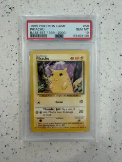 1999 - 2000 Pokemon Base Set Yellow Cheeks Pikachu #58 /102 PSA 10 - Image 1