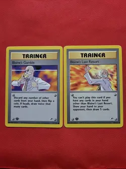 Pokemon: 1st Edition Blaine's Gamble #132 & Blaine's Last Resort #105 - NM - T10 - Image 1