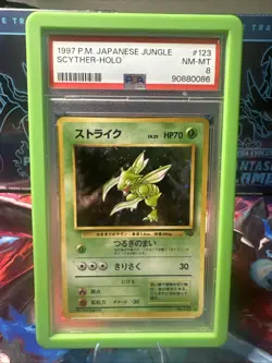 Pokemon Card Scyther - Japanese Jungle Set No. 123 - PSA 8 NM-MT Holo - Image 1