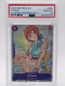 2025 One Piece O-Nami OP05-062 Illustration Box Vol.1 PSA 10 - Image 1