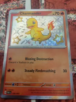 Pokemon TCG Paldean Fates Charmander Holo Card 109/091 Shiny Rare Baby Shiny - Image 1