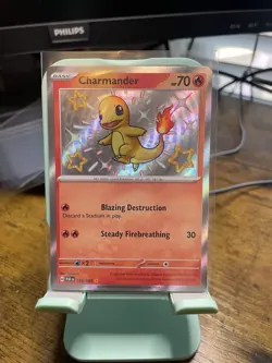 Pokemon TCG Paldean Fates Charmander Holo Card 109/091 Shiny Rare Baby Shiny - Image 1
