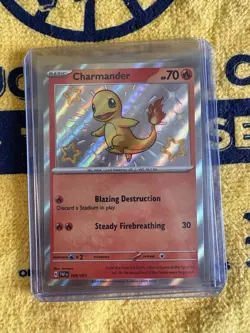 Pokemon TCG Paldean Fates Charmander Holo Card 109/091 Shiny Rare Baby Shiny - Image 1
