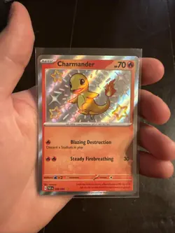 Pokemon TCG Paldean Fates Charmander Holo Card 109/091 Shiny Rare Baby Shiny - Image 1