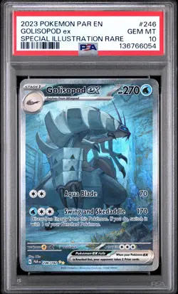 2023 POKEMON PAR EN-PARADOX RIFT SPECIAL ILLUSTRATION RARE GOLISOPOD EX PSA 10 - Image 1