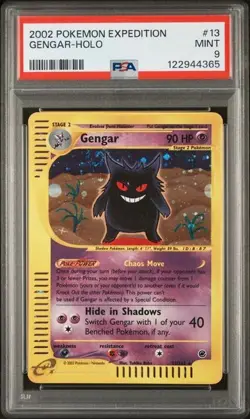 2002 Gengar Holo Pokemon Expedition 13/165 PSA 9 Swirl 🌀 NEW CERT - Image 1