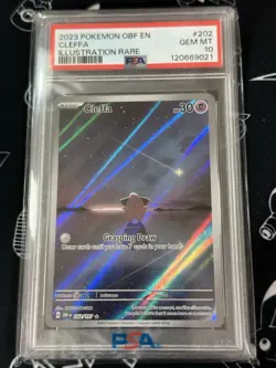 Cleffa 202/197 Pokemon OBF EN Obsidian Flames Illustration Rare IR PSA 10 Card - Image 1