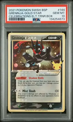 2021 POKEMON SWSH BLACK STAR PROMO #144 GRENINJA-GOLD STAR PSA 10 - Image 1