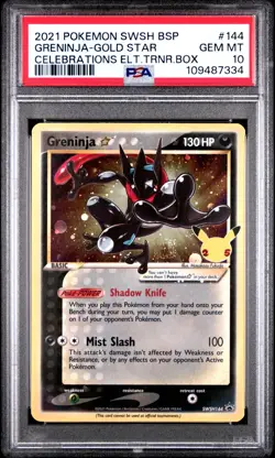 2021 POKEMON SWSH BLACK STAR PROMO #144 GRENINJA-GOLD STAR PSA 10 - Image 3