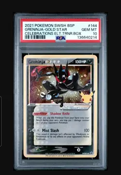 2021 POKEMON SWSH BLACK STAR PROMO #144 GRENINJA-GOLD STAR PSA 10 SWIRL - Image 2