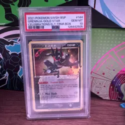 2021 POKEMON SWSH BLACK STAR PROMO #144 GRENINJA-GOLD STAR PSA 10 - Image 1