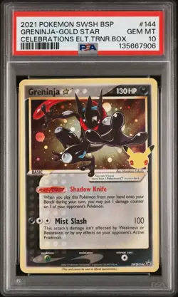 2021 POKEMON SWSH BLACK STAR PROMO #144 GRENINJA-GOLD STAR PSA 10 - Image 1
