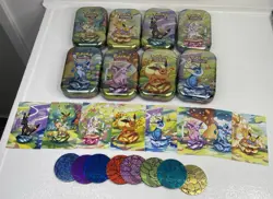 Full Set 8 EMPTY Pokemon PRISMATIC EVOLUTIONS Mini Tins & Eevee Coins NO PACKS - Image 1