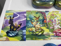 Full Set 8 EMPTY Pokemon PRISMATIC EVOLUTIONS Mini Tins & Eevee Coins NO PACKS - Image 3