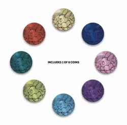 Full Set 8 EMPTY Pokemon PRISMATIC EVOLUTIONS Mini Tins & Eevee Coins (NO PACKS) - Image 3