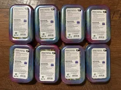 Full Set 8 EMPTY Pokemon PRISMATIC EVOLUTIONS Mini Tins & Eevee Coins (NO PACKS) - Image 2