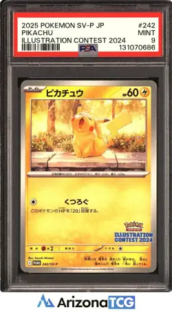Pokemon 2025 Pikachu 242/SV-P Promo Illustration Contest 2024 Japanese PSA 9 - Image 1