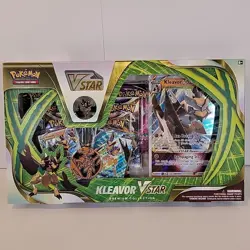 Pokemon TCG Kleavor VSTAR Premium Collection With Pin 6X Booster Packs Sealed - Image 1