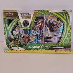 Pokemon TCG Kleavor VSTAR Premium Collection With Pin 6X Booster Packs Sealed - Image 2