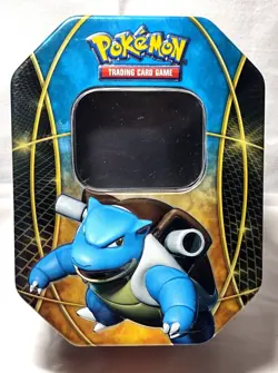 Pokemon TCG Tin featuring BLASTOISE-EX : EX POWER TRIO TIN (2014) - TIN ONLY - Image 1