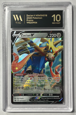 POKEMON CARD: Zacian V SWSH018 Sword & Shield PROMO Holo Graded 10 GEM MINT - Image 1