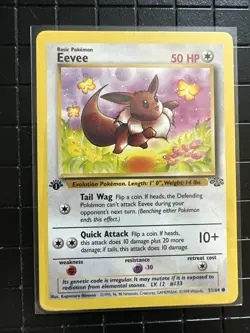 Eevee 51/64 First Edition Jungle Set Common Pokemon Card NM Near Mint - Image 1