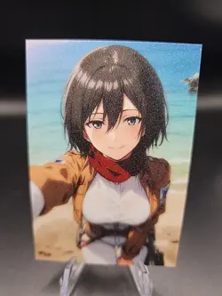 Mikasa Ackerman Attack On Titan Anime Waifu Card Doujin ACG Goddess - Image 1