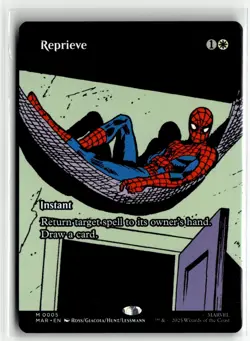 Reprieve 0005 Borderless Spider Man MTG Magic The Gathering Card NM - Image 1