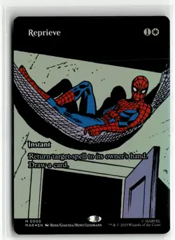 Reprieve 0005 Borderless FOIL Spider Man MTG Magic The Gathering Card NM - Image 1