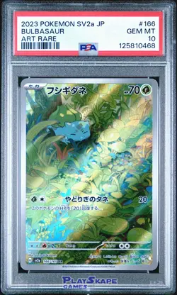 Pokemon Card PSA 10 Bulbasaur 166/165 sv2a Art Rare Japanese 151 Holo AR 2023 #3 - Image 1