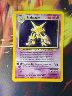 Alakazam 1/102 MP-LP Holo Rare Base Set 1999 Pokemon TCG - Image 1