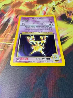 Alakazam 1/102 MP-LP Holo Rare Base Set 1999 Pokemon TCG - Image 3