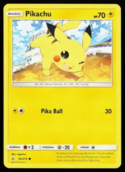 Pikachu 54/214 Common Unbroken Bonds Pokemon Card - Image 1