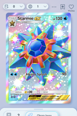 Pokemon TCG Pocket - Starmie EX Shiny 2⭐, Celestial Guardians, English - Image 3