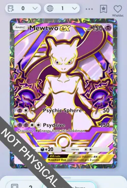 Pokemon TCG POCKET - Mewtwo Full Art 2⭐, Deluxe EX, English - Image 1