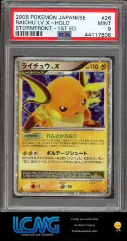 Pokemon TCG Card PSA 9 Stormfront 1st Edition #026/092 Raichu LV.X - Image 1