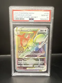 Pokemon SWSH Brilliant Stars Arceus VStar Rainbow Secret Rare 176/172 PSA 10 - Image 2