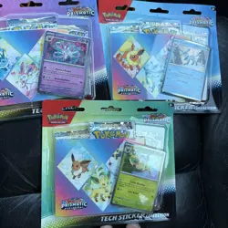 Pokemon TCG Prismatic Evolutions Tech Sticker Collection Set Lot Of 3 Sealed New - Image 1