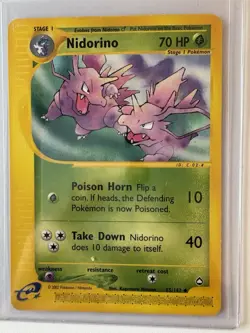 Nidoran & Nidorina & Nidorino Pokemon Vintage Card Lot (3) Aquapolis, Skyridge - Image 4