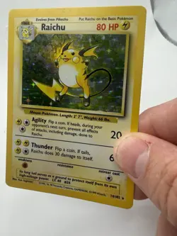 Pokemon TCG - Raichu 14/102 Base Set Holo Rare WOTC 1999 Vintage WoTC - Image 5