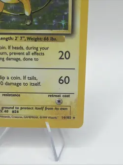 Pokemon TCG - Raichu 14/102 Base Set Holo Rare WOTC 1999 Vintage WoTC LP - Image 5
