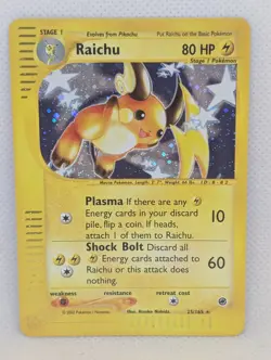 Raichu 025/165 Expedition Base Set Holo Rare Pokemon TCG Nintendo Pikachu NM - Image 1