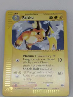 Raichu 025/165 Expedition Base Set Holo Rare Pokemon TCG Nintendo Pikachu NM - Image 3
