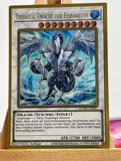 Trishula, Drache Der Eisbarriere MGED-DE027 Gold Rare Deutsch NM YUGIOH - Image 1