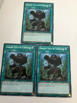 Yugioh Danger Feets of Strength! DANE-EN084 Rare NM x3 Play Set - Image 1
