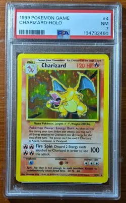 PSA 7 Near Mint 1999 Charizard Base Set Unlimited Holo Rare Pokemon Card #4 - Image 1