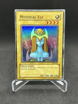 Yugioh Mystical Elf LOB-062 Super Rare Original Print NM - Image 1