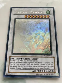 Yu-Gi-Oh! Card Stardust Dragon TDGS-EN040 Unlimited Ghost Rare 2500 2000 Holo - Image 1