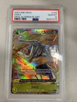 ONE PIECE SANJI OP04-104 ALT ART KINGDOMS OF INTRIGUE PSA 10 - Image 1