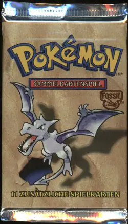 2000 Pokemon GERMAN Unlimited Fossil Aerodactyl Booster Pack Sealed 21.00g - Image 1